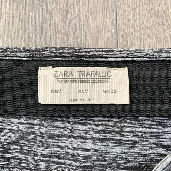 Zara Women’s High Waist Pencil Skirt Space dye print Grey Black Size Medium - Picture 9 of 14